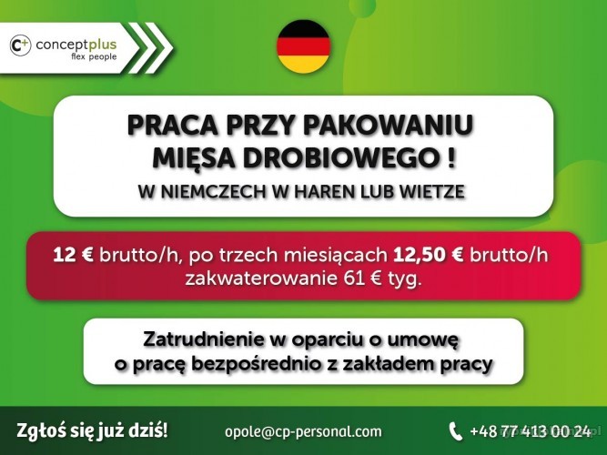 Pracownik produkcji (k/m) bez znajomości języka do 12,50 € brutto/h