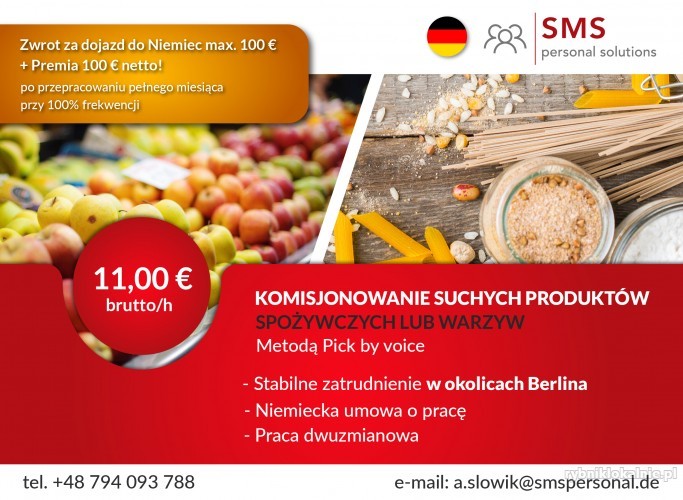 Komisjoner (k/m) - Zwrot za dojazd oraz premia 100 € netto!