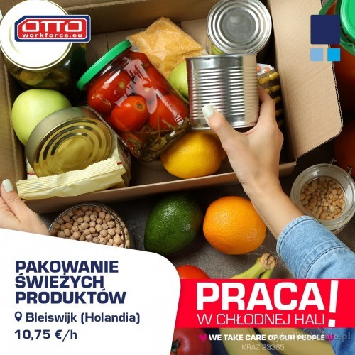 Holandia. PRACOWNIK PRODUKCJI/PAKOWACZ (praca na chłodni)