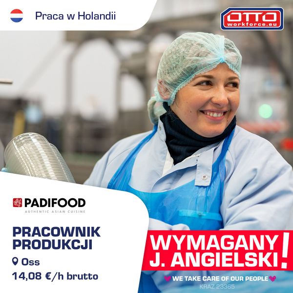 Kierunek - Holandia. Praca na produkcji z j. angielskim