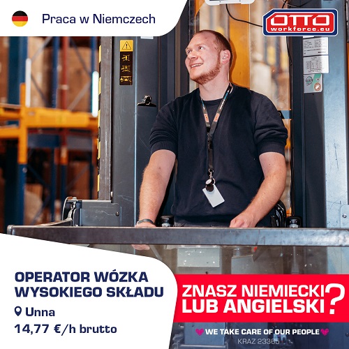 Operator wózka widłowego bocznego (wysoki skład), Niemcy